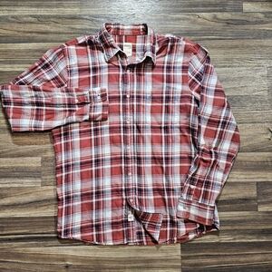 AG Adriano Goldschmied Plaid Flannel, Men's Large Red